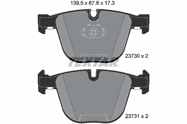 Set placute frana,frana disc puntea spate (2373001 TEXTAR) BENTLEY,BMW,ROLLS-ROYCE