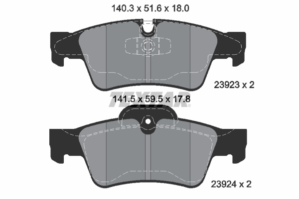 Set placute frana,frana disc puntea spate (2392302 TEXTAR) MERCEDES-BENZ G-CLASS|GL-CLASS|M-CLASS|R-CLASS