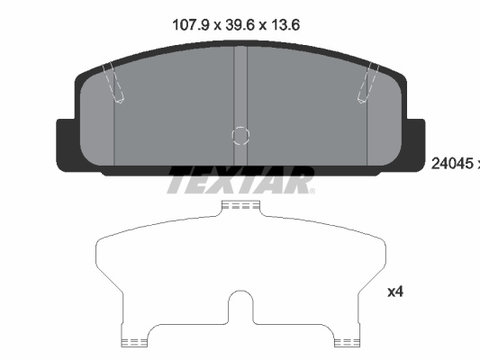 Set placute frana,frana disc puntea spate (2404501 TEXTAR) HAIMA (FAW),MAZDA