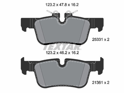 Set placute frana,frana disc puntea spate (2533101 TEXTAR) BMW,BMW (BRILLIANCE),MINI,ZINORO