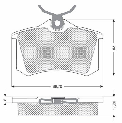 Set placute frana,frana disc puntea spate (MT573 MTR) AUDI,Citroen,DS,FIAT,FORD,LANCIA,PEUGEOT,SEAT,SKODA,VW