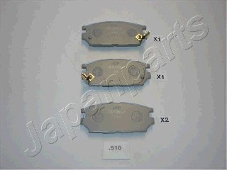 Set placute frana,frana disc puntea spate (PP510AF JAPANPARTS) DODGE,MITSUBISHI