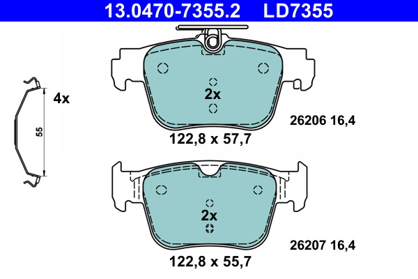 Set placute frana,frana disc puntea spate (13047073552 ATE) AUDI,CUPRA,SKODA,VW