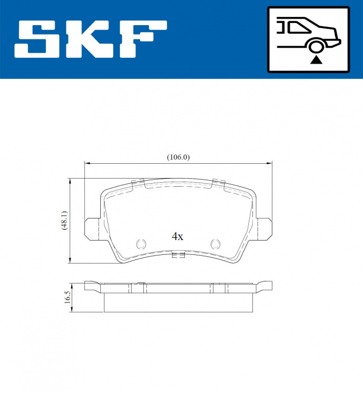 Set placute frana,frana disc puntea spate (VKBP90027 SKF) FORD,LAND ROVER,MERCEDES-BENZ,VOLVO