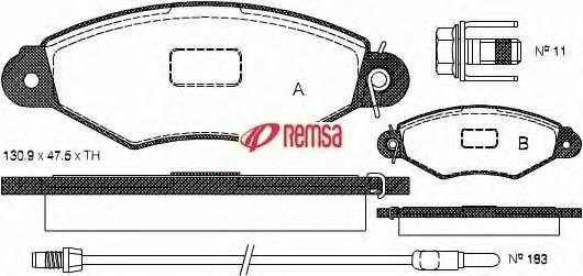 Set placute frana,frana disc RENAULT KANGOO (KC0/1_), RENAULT KANGOO Rapid (FC0/1_), NISSAN KUBISTAR (X76) - METZGER 0643.01
