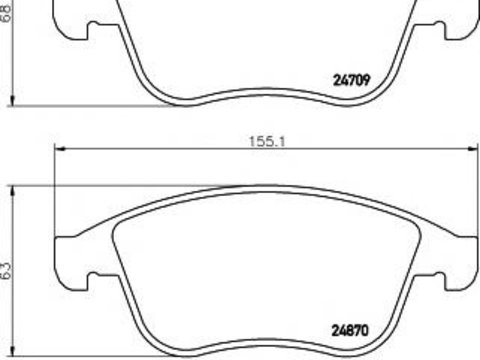 Set placute frana,frana disc RENAULT LAGUNA III (BT0/1), RENAULT LAGUNA III Sportour (KT0/1), RENAULT LAGUNA cupe (DT0/1) - HELLA PAGID 8DB 355 014-80