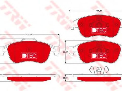 Set placute frana,frana disc RENAULT MEGANE III Grandtour (KZ0/1) (2008 - 2016) TRW GDB1789DTE piesa NOUA