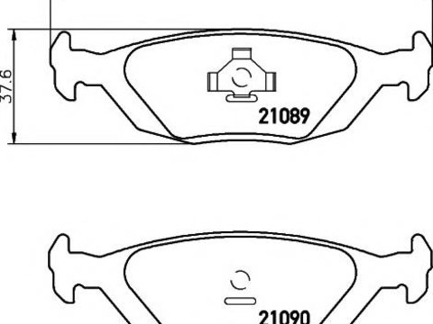 Set placute frana,frana disc SAAB 900 Cabriolet, SAAB 900 hatchback, SAAB 900 (AC4, AM4) - HELLA PAGID 8DB 355 007-521