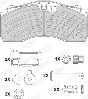 Set placute frana.frana disc Set placute frana KB numar WVA. 29093 29094 29095 29184 29197 29287 29320 DAF LF 45 MERCEDES-BENZ ATEGO (970.00), 01.1998 - 10.2004 Beral BCV29287TK