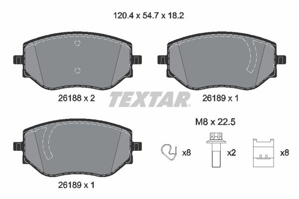 Set placute frana,frana disc Set placute frana Fata DACIA JOGGER LOGAN III SANDERO III NISSAN MICRA V RENAULT CLIO V 1.0-1.6H 12.18- TEXTAR 2618801