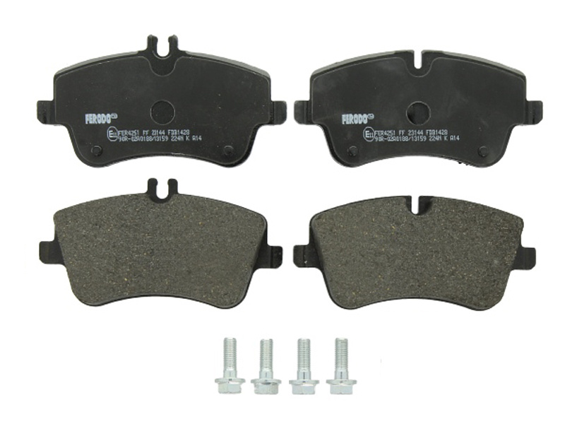 Set placute frana,frana disc Set placute frana Fata cu suruburi de ghidare a etrierului de frana MERCEDES C CL203 C T-MODEL S203 C W203 CLC CL203 CLK A209 CLK C209 1.6-3.2 05.00-06.11 FERODO FDB1428