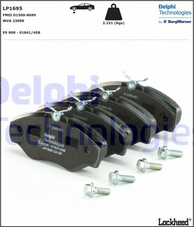 Set placute frana.frana disc Set placute frana Fata NISSAN PRIMASTAR OPEL VIVARO A RENAULT ESPACE III TRAFIC II 1 RENAULT TRAFIC II (FL), Van, 03.2001 - Delphi LP1695