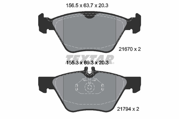 Set placute frana,frana disc Set placute frana Fata MERCEDES CLK A208 CLK C208 E T-MODEL S210 E VF210 E W210 S W220 SLK R170 CHRYSLER CROSSFIRE 2.0-5.0 06.95-12.08 TEXTAR 2167001