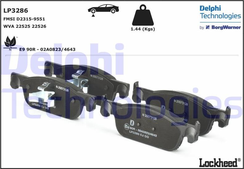 Set placute frana.frana disc Set placute frana Fata DACIA LOGAN II LOGAN MCV II SANDERO II RENAULT CLIO IV LOGAN RENAULT TWINGO III (BCM_), Hatchback, 09.2014 - Delphi LP3286