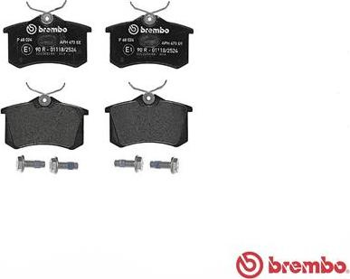 Set placute frana.frana disc Set placute frana Spate CITROEN C3 AIRCROSS II C3 II C3 III C4 CACTUS NISSAN NOTE OP RENAULT AVANTIME (DE0_), Dubita, 09.2001 - 05.2003 Brembo P 68 024