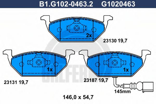 Set placute frana,frana disc SKODA FABIA I Combi (6Y5) (2000 - 2007) GALFER B1.G102-0463.2 piesa NOUA