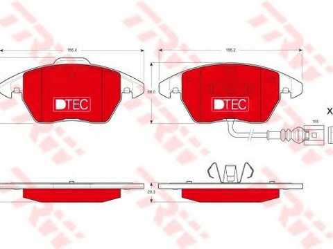 Set placute frana,frana disc SKODA OCTAVIA II Combi (1Z5) (2004 - 2013) TRW GDB1550DTE piesa NOUA