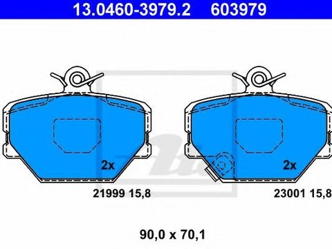 Set placute frana,frana disc SMART CABRIO (450), SMART CITY-COUPE (450), SMART CROSSBLADE (450) - ATE 13.0460-3979.2