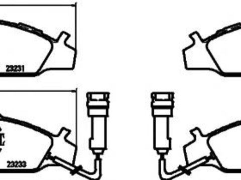 Set placute frana,frana disc SSANGYONG MUSSO (FJ), SSANGYONG KORANDO (KJ), SSANGYONG KORANDO (K4) - HELLA PAGID 8DB 355 009-591