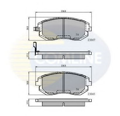 Set placute frana,frana disc SUBARU FORESTER (SG) (2002 - 2016) COMLINE CBP31208 piesa NOUA