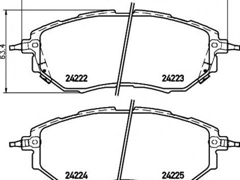 Set placute frana,frana disc SUBARU OUTBACK combi (BL, BP), SUBARU LIBERTY IV (BL, BP), SUBARU LIBERTY IV combi (BL, BP, B13_) - HELLA PAGID 8DB 355 0