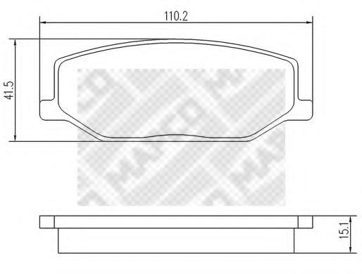 Set placute frana,frana disc SUZUKI SIERRA autoturism de teren, deschis, SUZUKI JIMNY (SJ), SUZUKI SAMURAI - MAPCO 6804