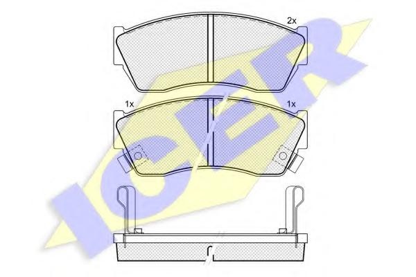 Set placute frana,frana disc SUZUKI SWIFT Mk II hatchback (EA, MA), SUZUKI CULTUS II limuzina (AH, AJ), SUZUKI CULTUS Cabriolet (SF413) - ICER 180811