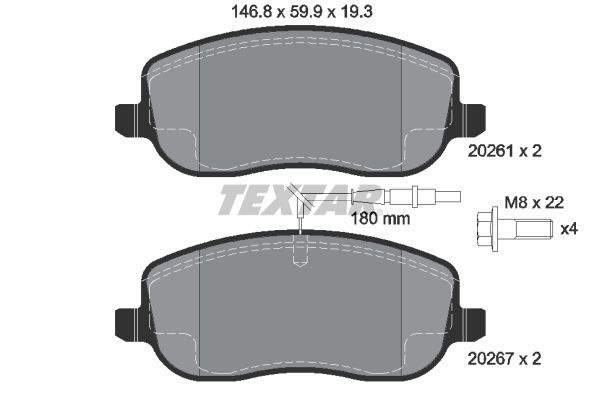 Set placute frana,frana disc TEXTAR 2026101