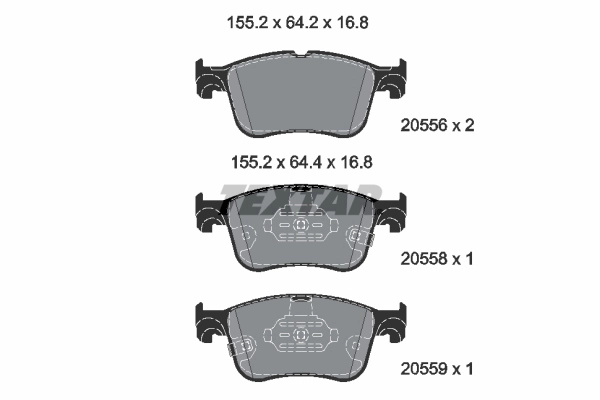 Set placute frana,frana disc TEXTAR 2055601 se potriveste la FORD AUSTRALIA FOCUS hatchback (SA) 2018 2019 2020 2021 2022 2023