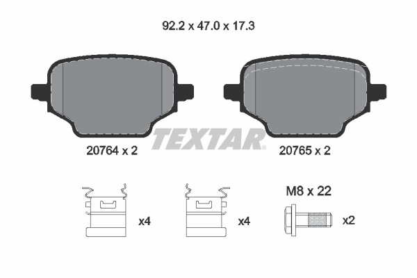 Set placute frana,frana disc TEXTAR 2076401 model CITROEN BERLINGO Autoutilitara/limuzina spatioasa (K9) 2018 2019 2020 2021 2022 2023 2024 2025