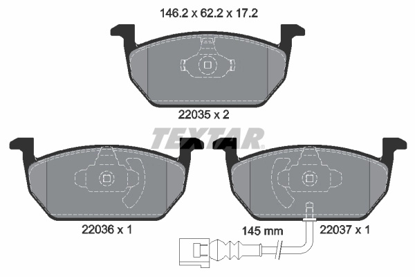 Set placute frana,frana disc TEXTAR 2203501 pentru