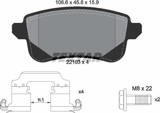 Set placute frana frana disc - Textar 2210301