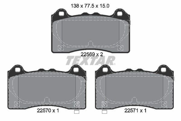 Set placute frana,frana disc TEXTAR 2256901 la FORD AUSTRALIA FOCUS hatchback (LZ) 2015 2016 2017 2018