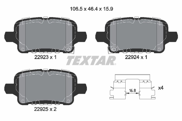 Set placute frana,frana disc TEXTAR 2292301 pentru HOLDEN COMMODORE combi (ZB) 2017-2020