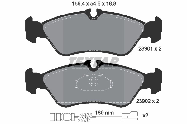 Set placute frana,frana disc TEXTAR 2390101 pentru DODGE SPRINTER 3500 Standard Cargo Van 2002-2006
