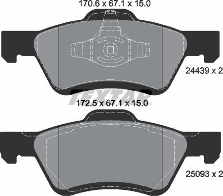 Set placute frana frana disc - Textar 2443901