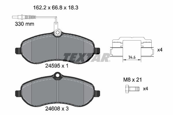 Set placute frana,frana disc TEXTAR 2459501