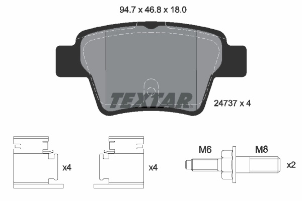 Set placute frana,frana disc TEXTAR 2473701 pentru PEUGEOT 307 (3A/C) 2005-2012