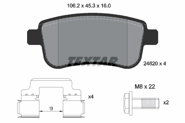 Set placute frana,frana disc TEXTAR 2482001 pentru RENAULT MEGANE IV Grand Coupe 2016-2023