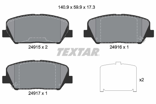 Set placute frana,frana disc TEXTAR 2491501 pentru
