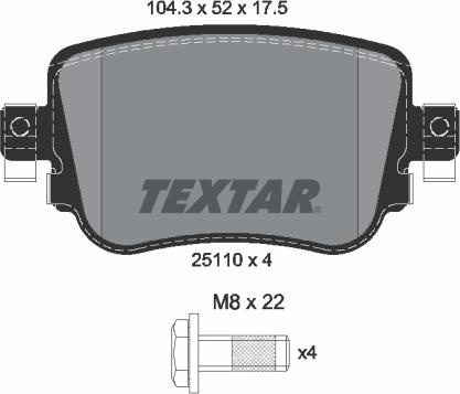 Set placute frana frana disc - Textar 2511003