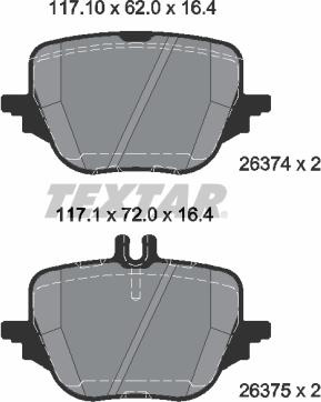 Set placute frana frana disc - Textar 2637401