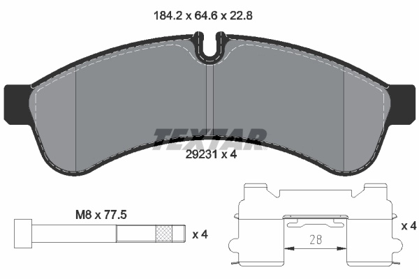 Set placute frana,frana disc TEXTAR 2923101 pentru