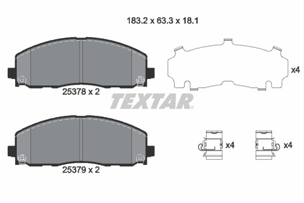 Set Placute Frana,frana Disc Textar Fiat 2537801