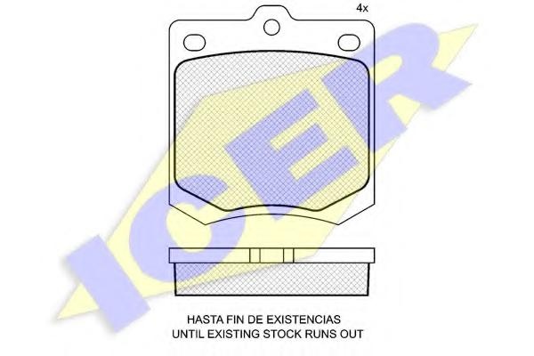 Set placute frana,frana disc TOYOTA CORONA limuzina (RT1_), MAZDA 1000 limuzina, MAZDA 1300 limuzina - ICER 180110