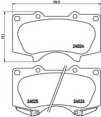 Set placute frana,frana disc TOYOTA LAND CRUISER 1