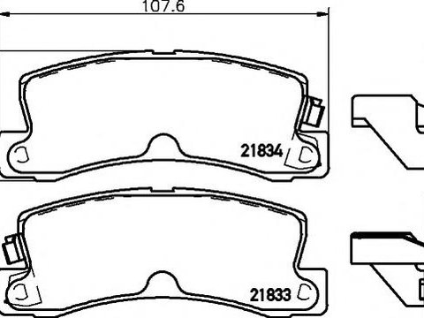 Set placute frana,frana disc TOYOTA SCEPTER (_CV1_, _XV1_, _V1_), TOYOTA CAMRY limuzina (_V2_), TOYOTA SCEPTER combi (_XV1_, _CV1_, _V10) - HELLA PAGI