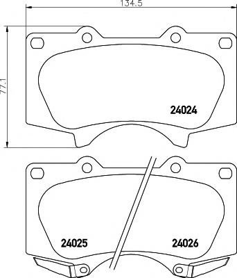 Set placute frana,frana disc TOYOTA TACOMA II pick