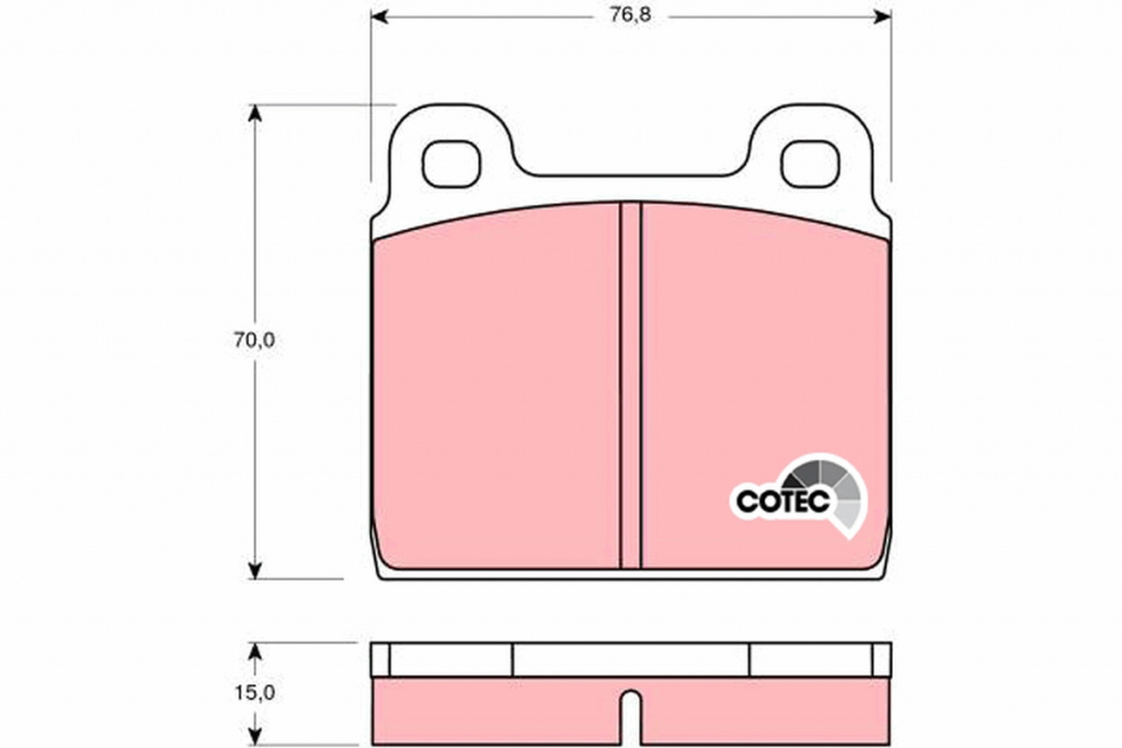 Set placute frana,frana disc TRW GDB100 model OPEL ADMIRAL A 1964 1965 1966 1967 1968 1969