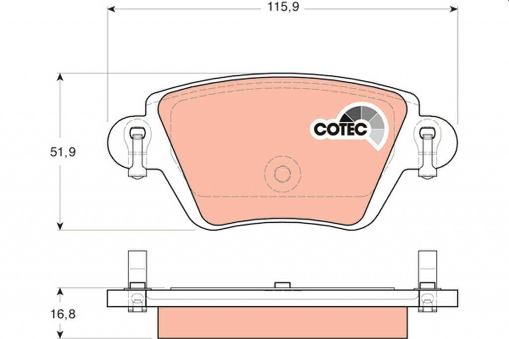 Set placute frana,frana disc TRW GDB1525 compatibil cu FORD (CHANGAN) MONDEO 2003 2004 2005 2006 2007